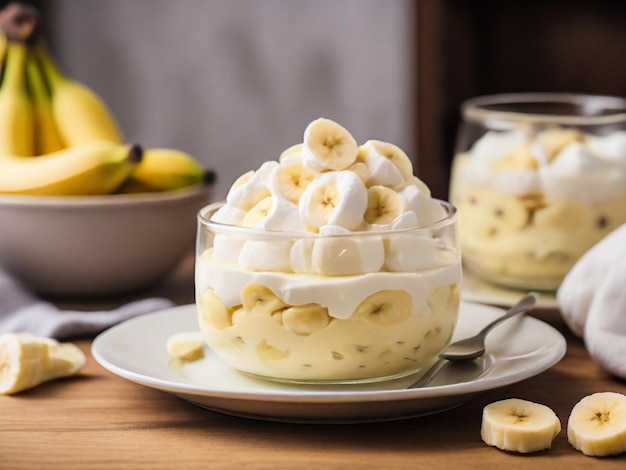 Photo a bowl of bananas and bananas on a table