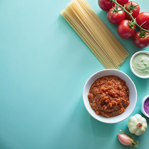 Photo a bowl of beans and sauce with a bowl of beans and sauce