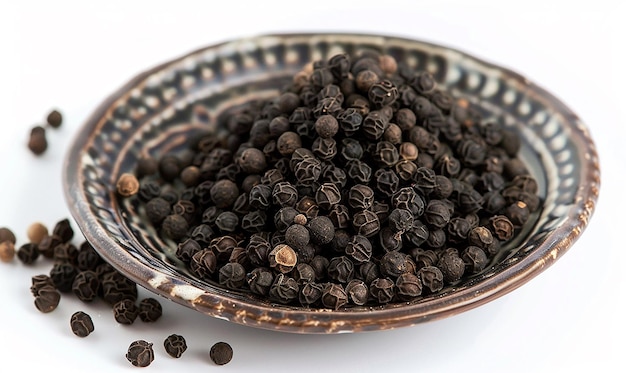 a bowl of black tea with a blue and white background