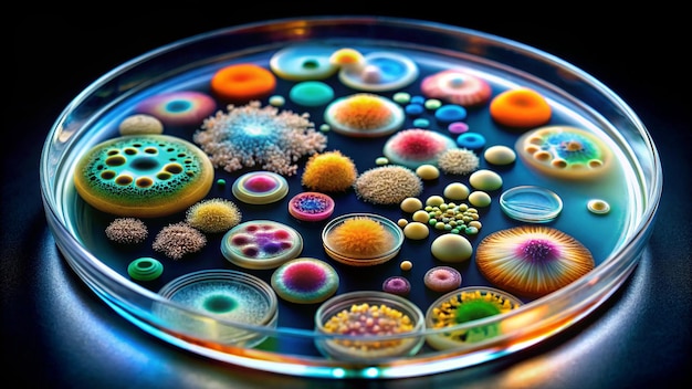 a bowl of colorful beads is filled with different colors