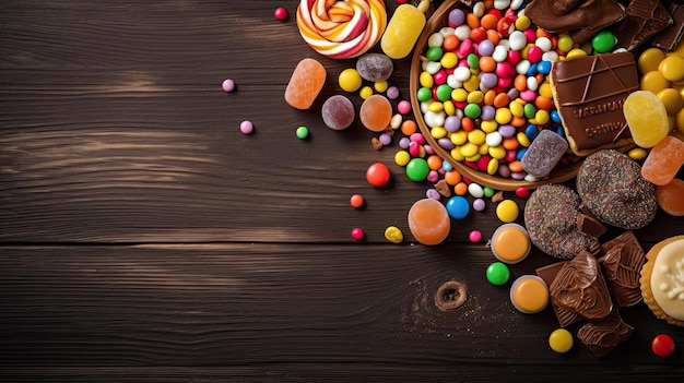 A bowl of colorful candies with one that says'candy'on it