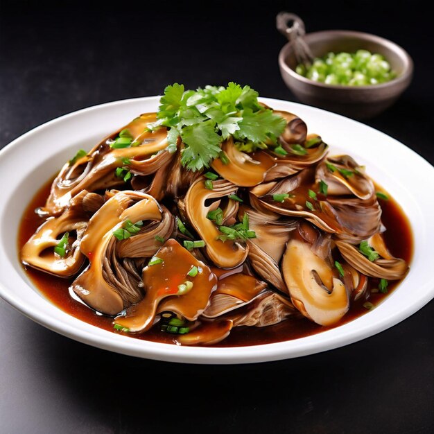 a bowl of cooked mussels with a bowl of broccoli