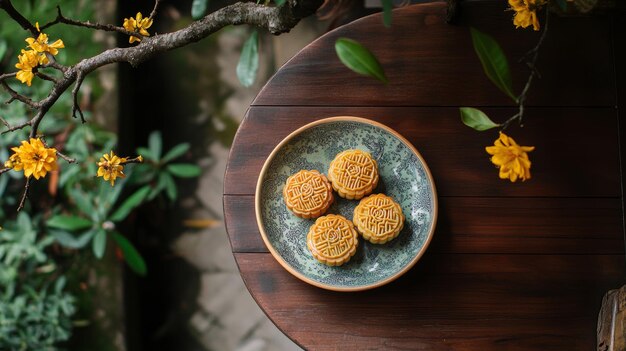 Photo a bowl of cookies with a cookie on the side