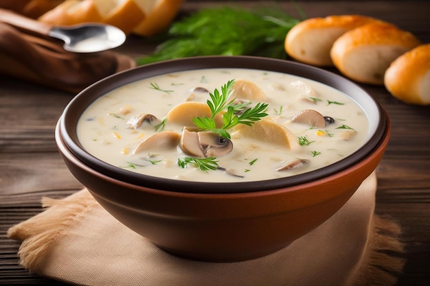 Photo a bowl of creamy clam and potato chowde seafood photos 89jpg