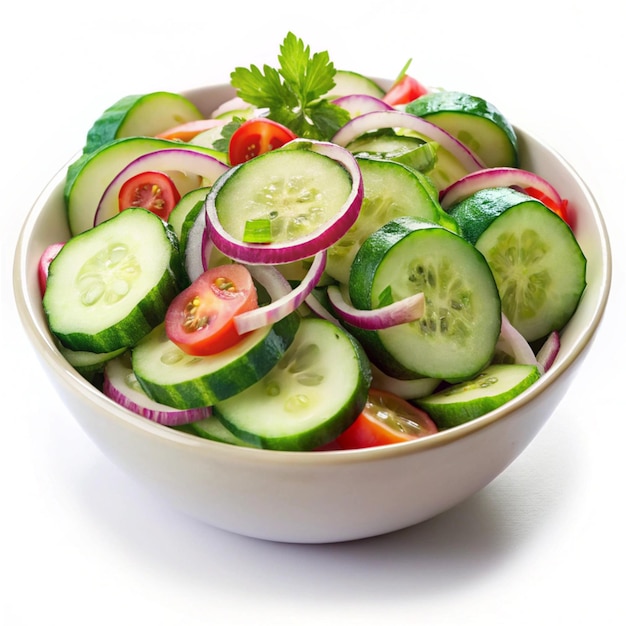 Photo a bowl of cucumbers tomatoes and cucumbers