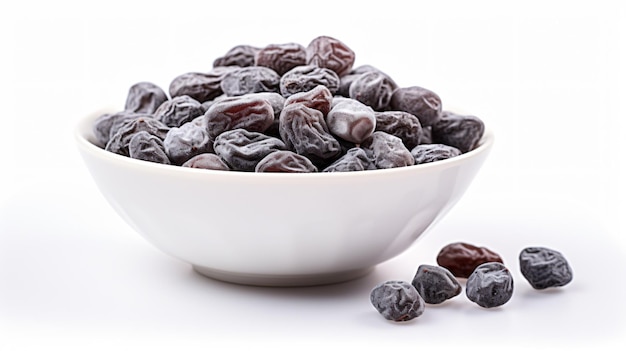 Bowl of dried delicious silverberries placed