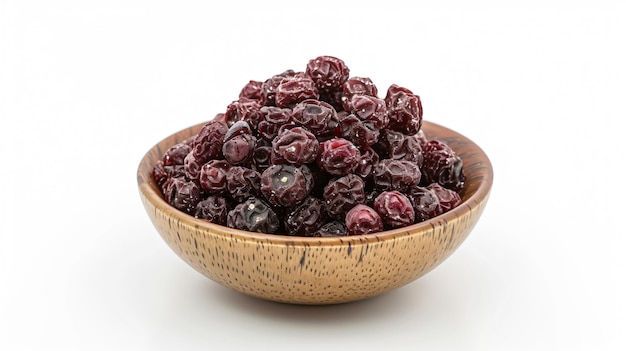 Bowl of dried delicious silverberries placed