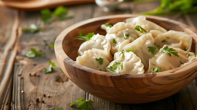 a bowl of dumplings with a spoon and a spoon