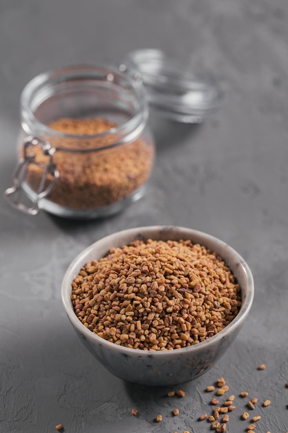 Bowl of fenugreek dry seeds