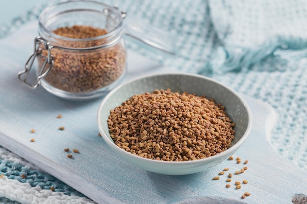 Bowl of fenugreek dry seeds