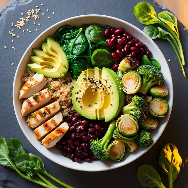 a bowl of food with avocado avocado avocado and avocado