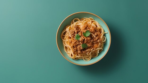 Photo a bowl of food with a bowl of food on it