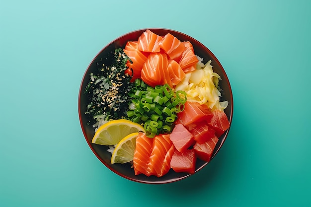 Photo a bowl of food with different types of food on it