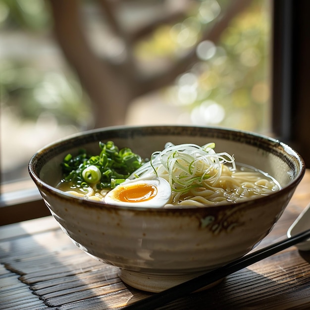 a bowl of food with an egg and vegetables on it