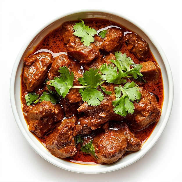 a bowl of food with meat and parsley on top