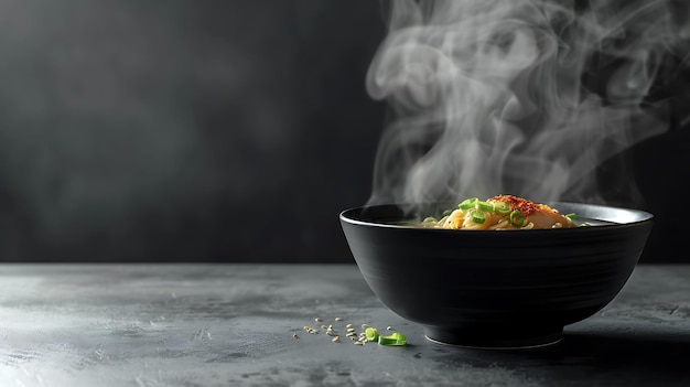 a bowl of food with steam coming out of it