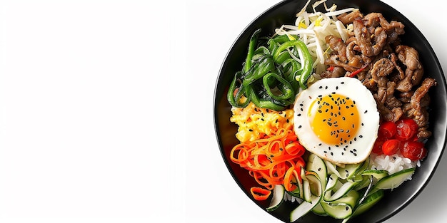 a bowl of food with a white background