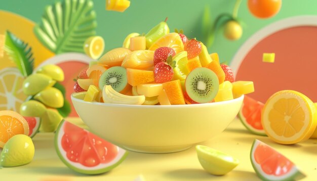 A bowl of fresh and juicy fruits