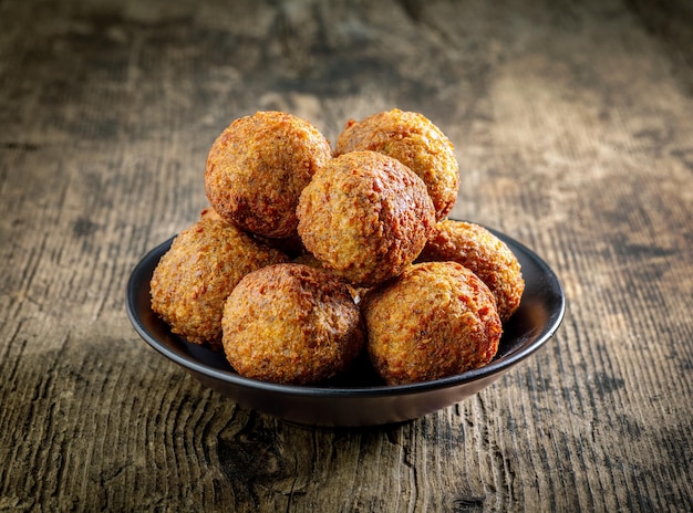 Bowl of fried falafel balls