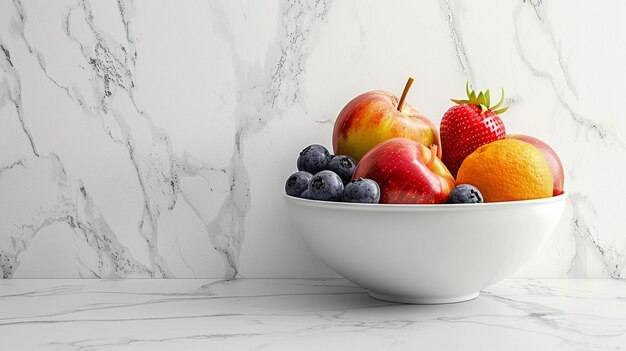 Photo a bowl of fruit including strawberries blueberries and strawberries