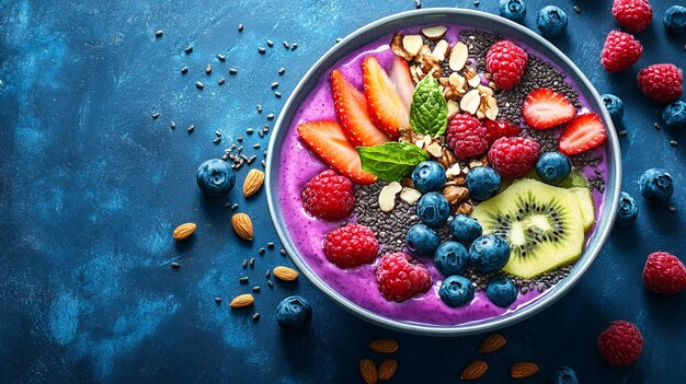 a bowl of fruit salad with berries and a few other fruits