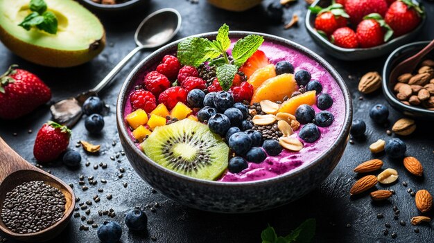 a bowl of fruit salad with a fruit salad in it