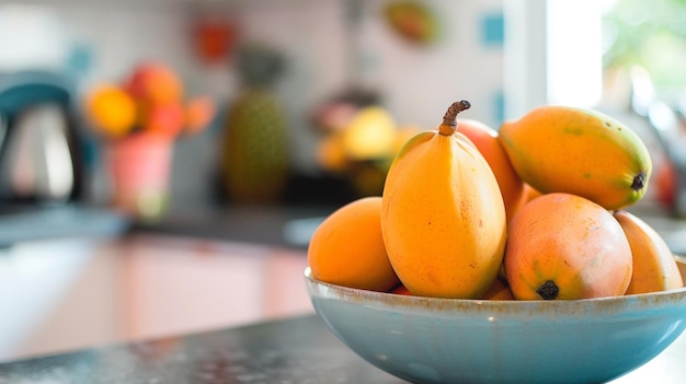 Photo a bowl of fruit with a bunch of bananas on it