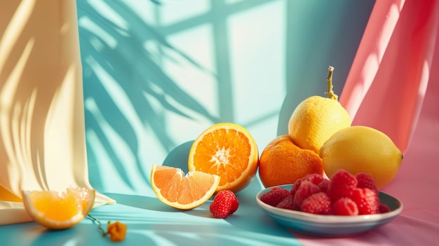 a bowl of fruit with a bunch of raspberries and raspberries