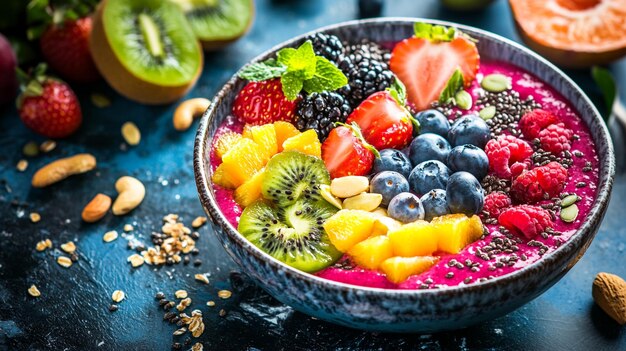 a bowl of fruit with a fruit in it