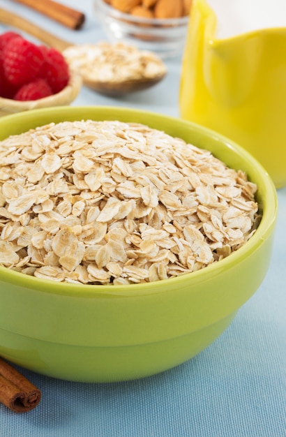 Bowl full of oat flakes