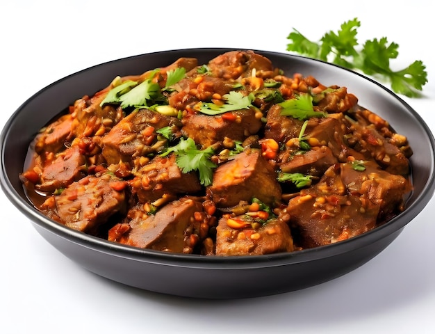 Bowl full of Shakkarpara dish on white background