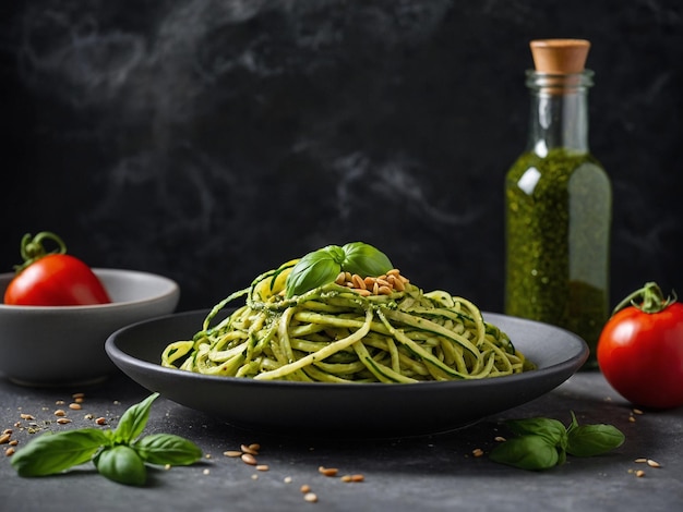 Photo a bowl of green beans and a bowl of beans with a bottle of olive oil