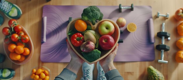 Photo a bowl of healthy choices