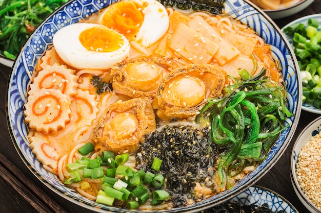 A bowl of Japanese abalone Ramen