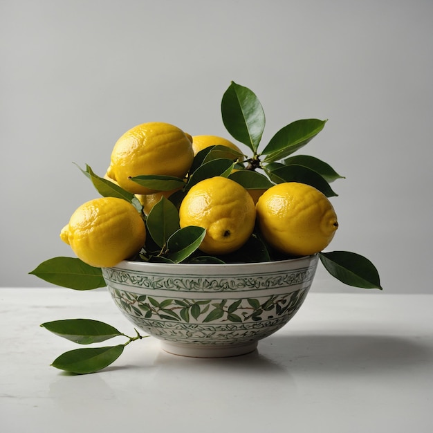 Photo a bowl of lemons with the words lemons on it