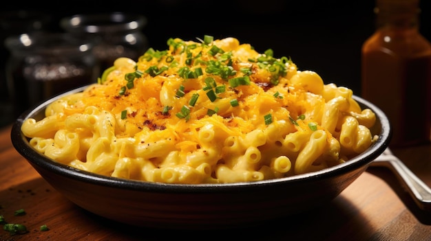 a bowl of macaroni and cheese