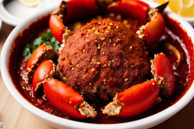 A bowl of meatballs with tomatoes and a small red pepper sprinkled on top.