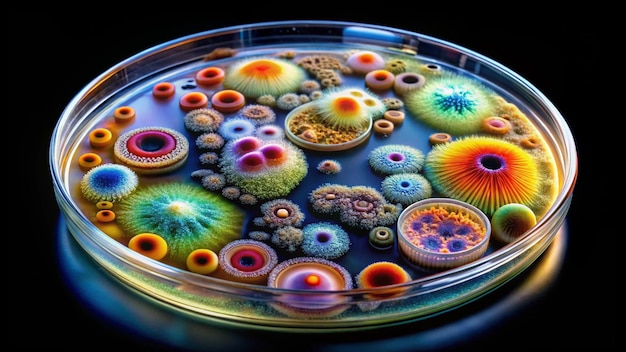 Photo a bowl of multicolored beads is filled with different colors