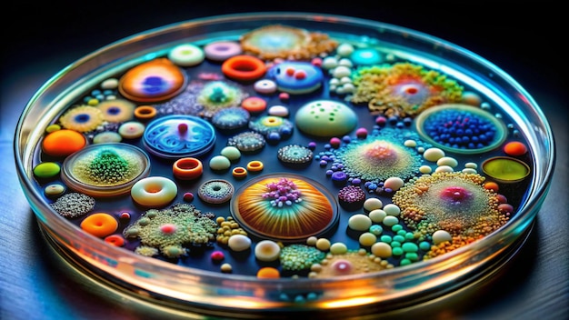 Photo a bowl of multicolored beads is filled with different colors