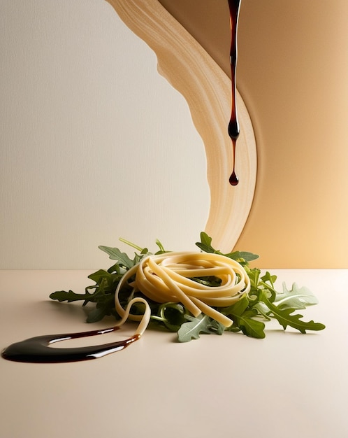 a bowl of noodles and a spoon with a spoon on it