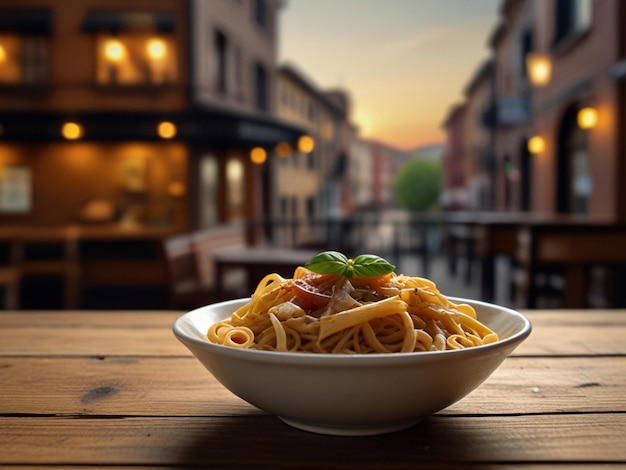 a bowl of noodles with a small piece of meat on top of it