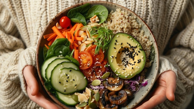 Photo a bowl of nutritious salad