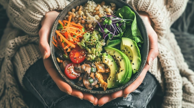 Photo a bowl of nutritious salad