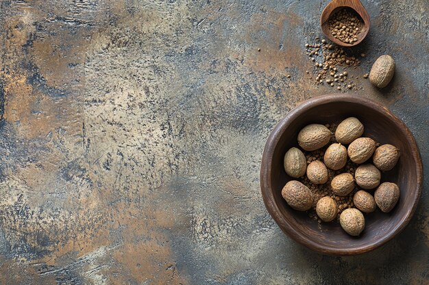 Photo a bowl of nuts and a bowl of walnuts