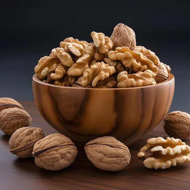 a bowl of nuts and a bowl of walnuts