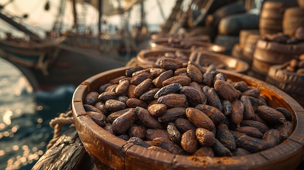 a bowl of nuts with a wooden background and a sign that says  nuts