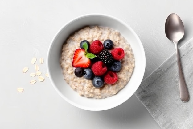 Bowl oatmeal porridge muesli Generate Ai