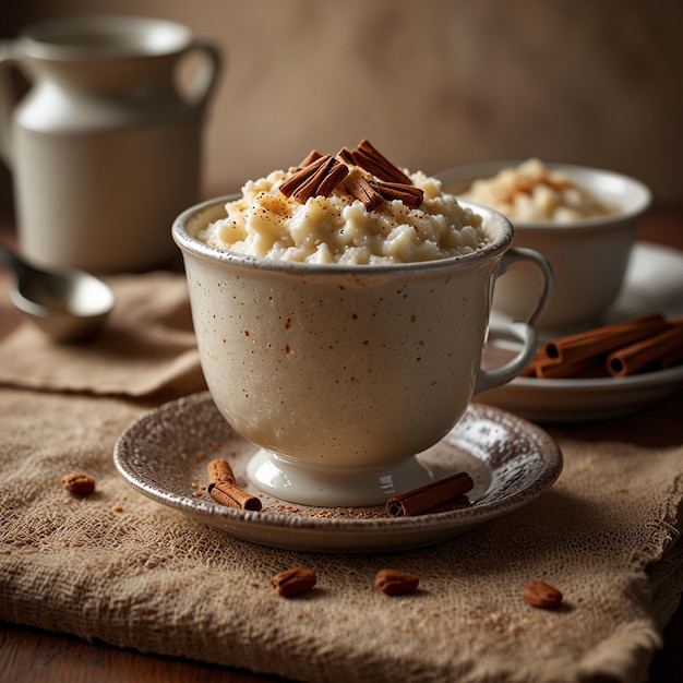 a bowl of oatmeal with chocolate chips on it