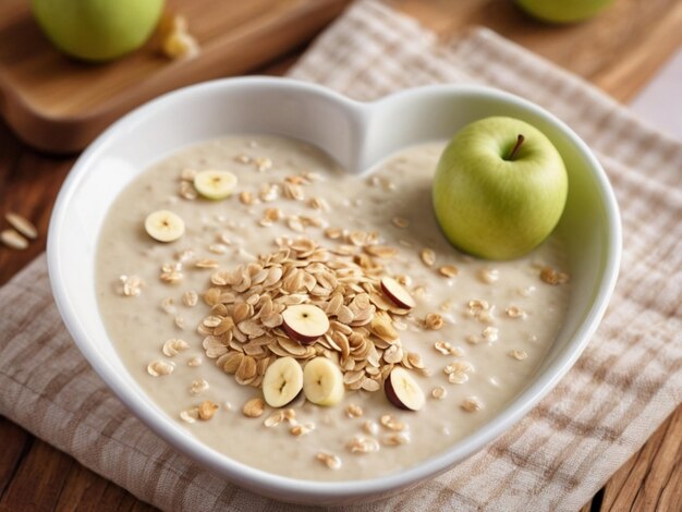 a bowl of oatmeal with oats and bananas