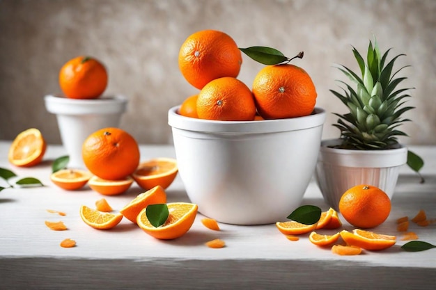 a bowl of oranges with a bunch of oranges in the background